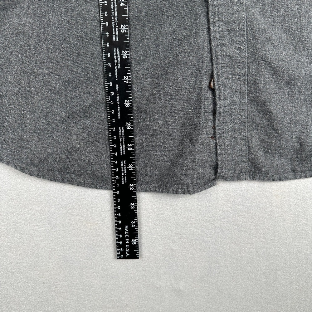 Duluth Trading Co Flannel Shirt Mens XL Gray Relaxed Fit Button Down 100% Cotton - Picture 8 of 11